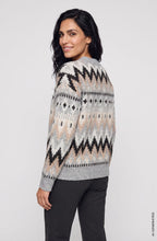Pearl Grey Melange Geometric Design Henny Jumper