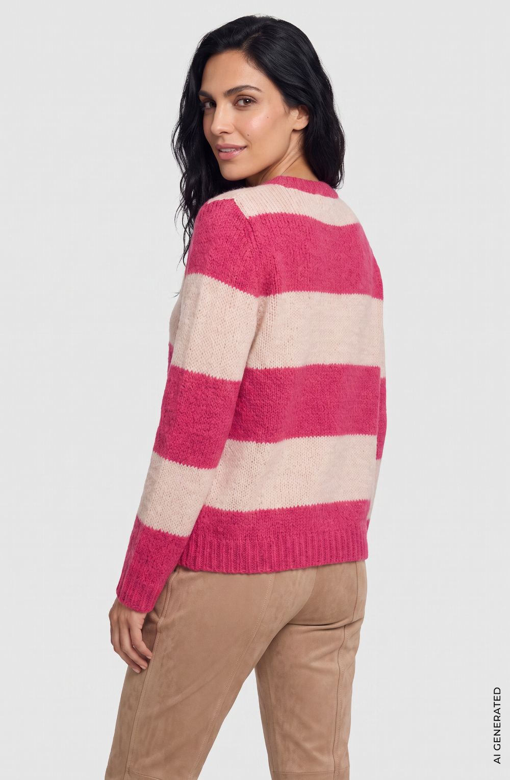 Redberry Stripe Chunky Knit Oversized Cora Jumper