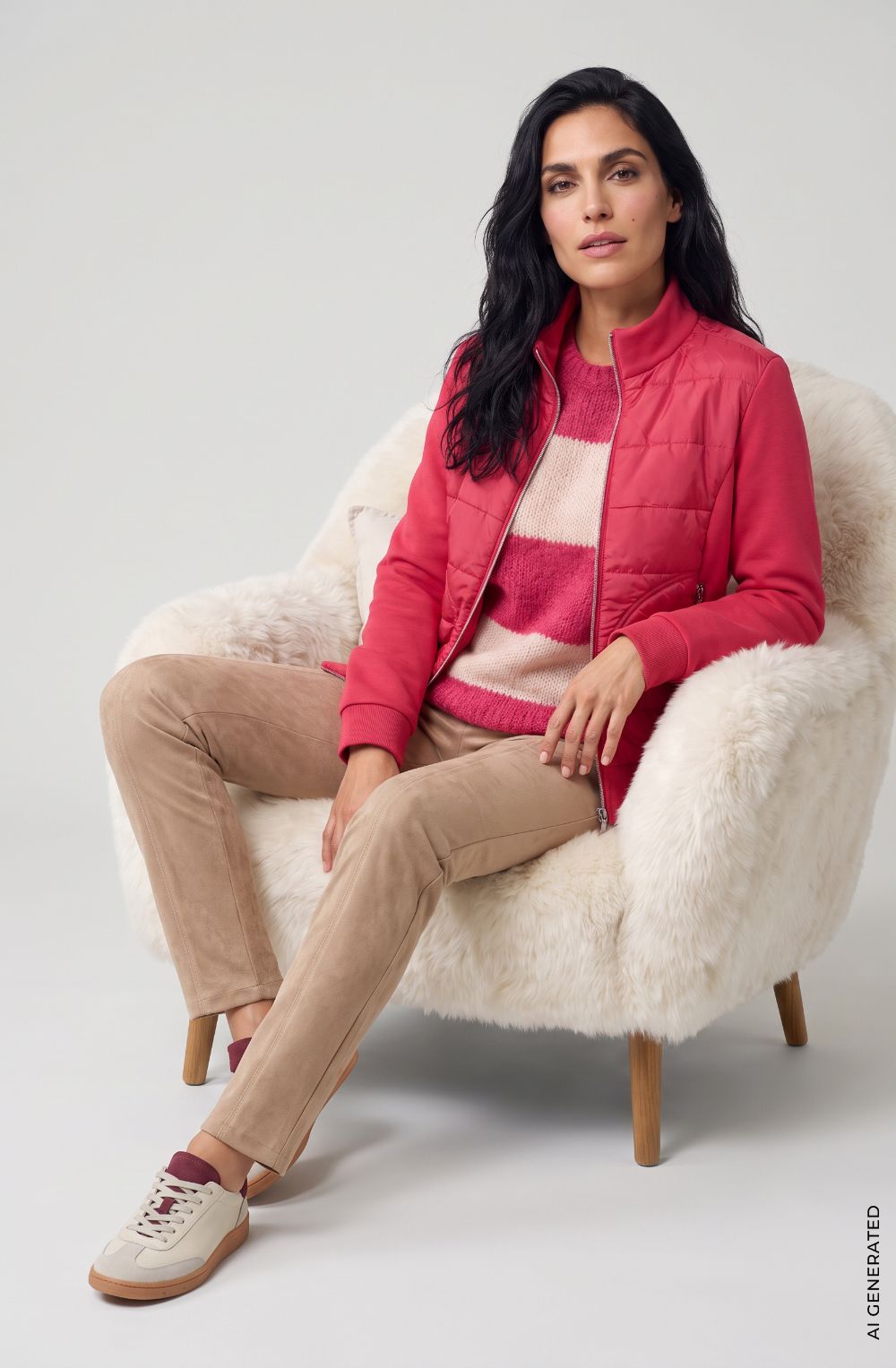 Redberry Stripe Chunky Knit Oversized Cora Jumper