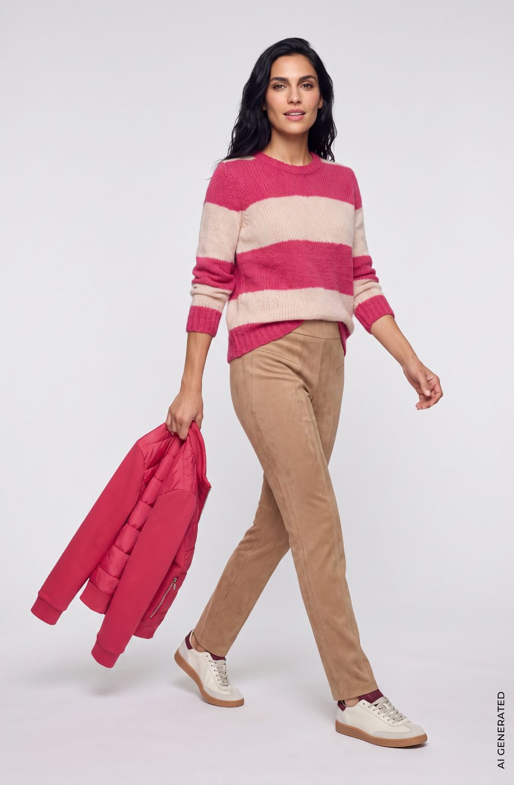 Redberry Stripe Chunky Knit Oversized Cora Jumper