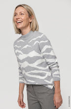 Pearl Grey Abstract Zebra Design Jumper