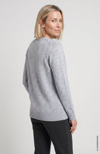 Pearl Grey Melange V-Neck Henny Jumper