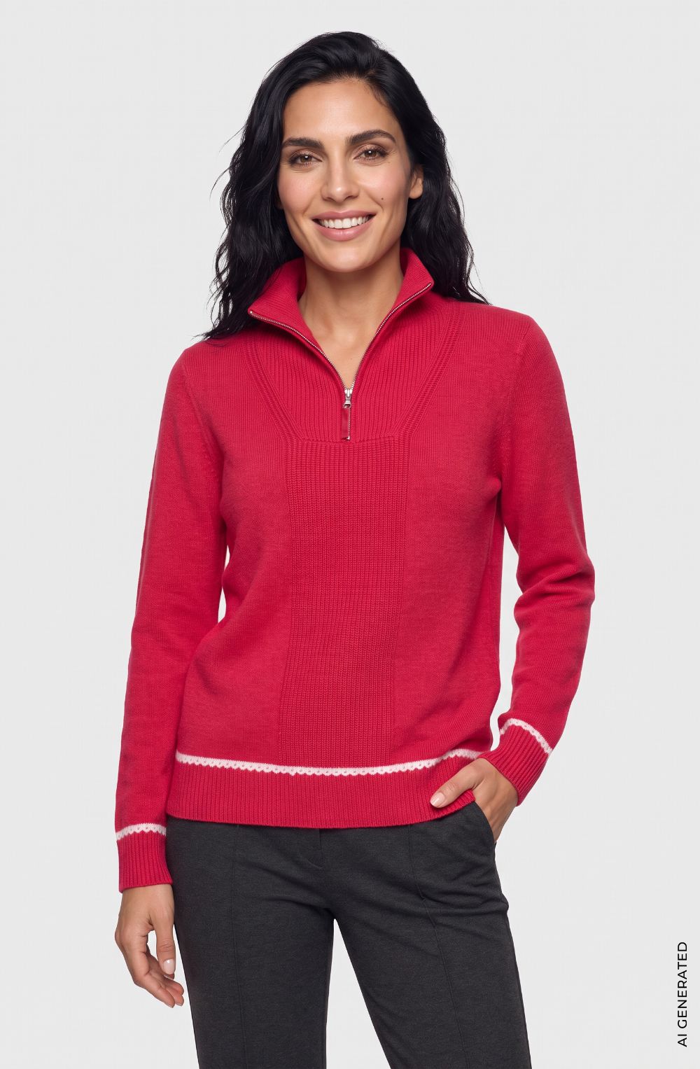 Redberry High Neck Quarter Zip Henny Jumper