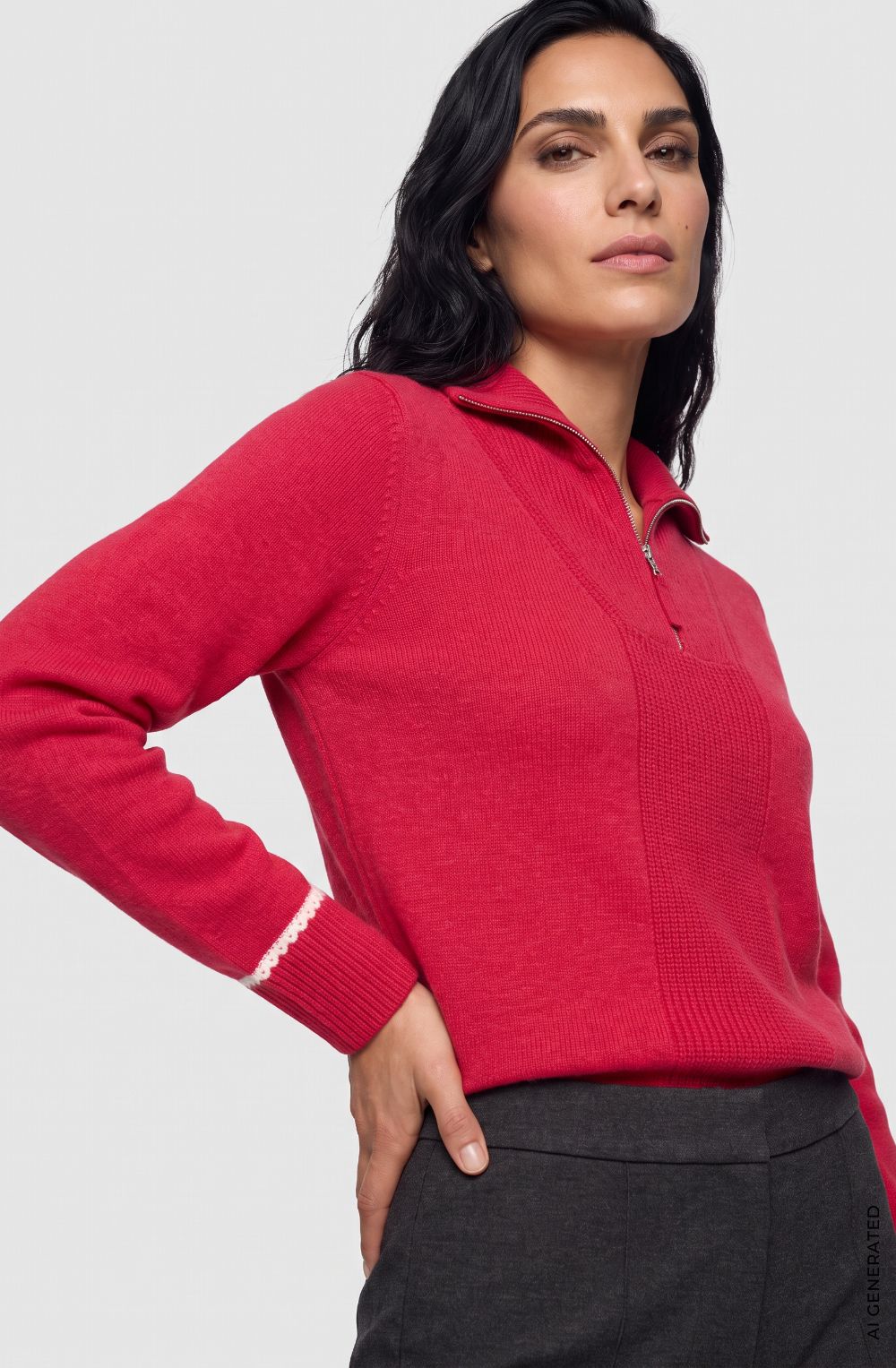 Redberry High Neck Quarter Zip Henny Jumper