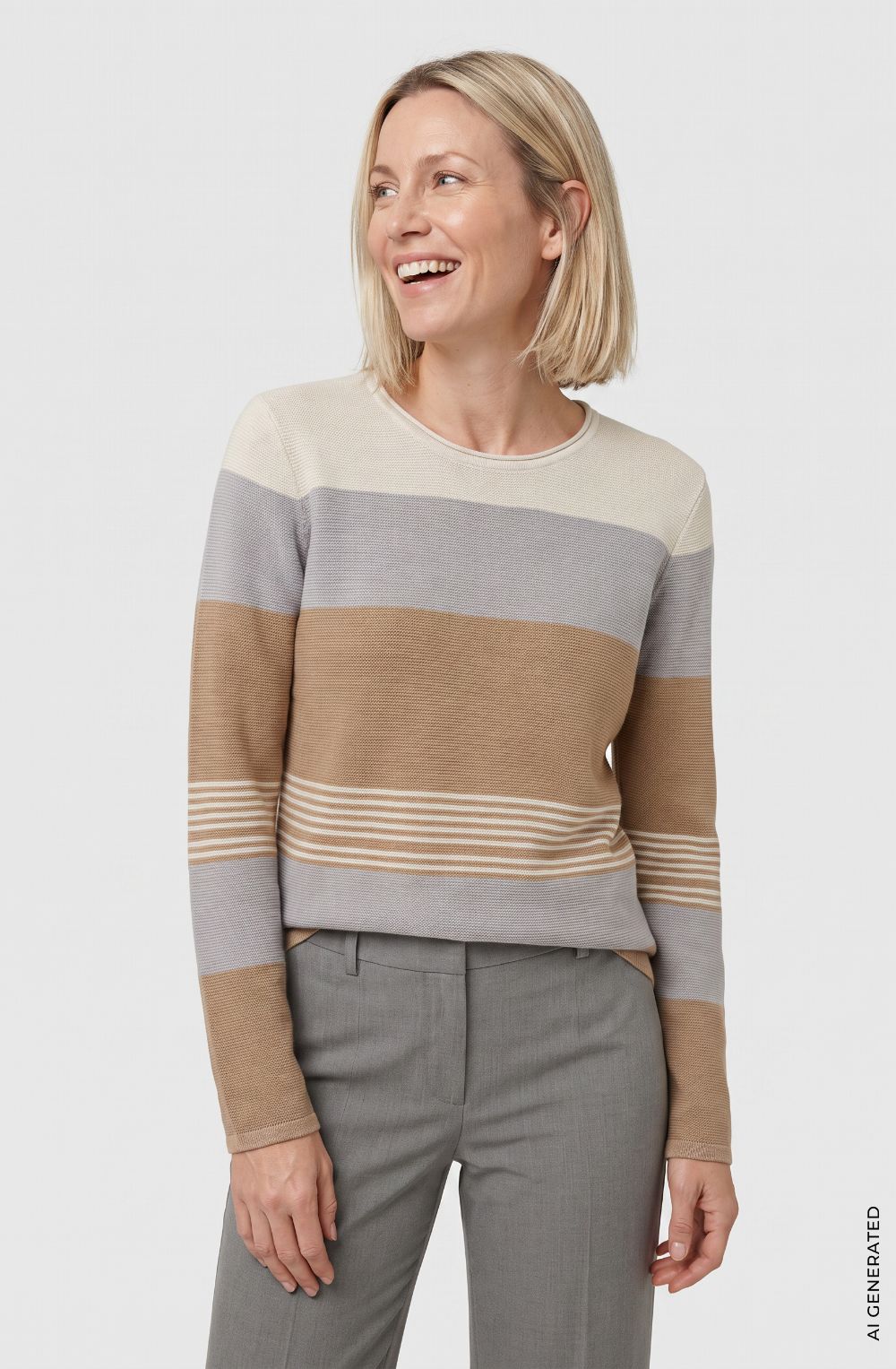 Hazelnut Colour Block Jumper