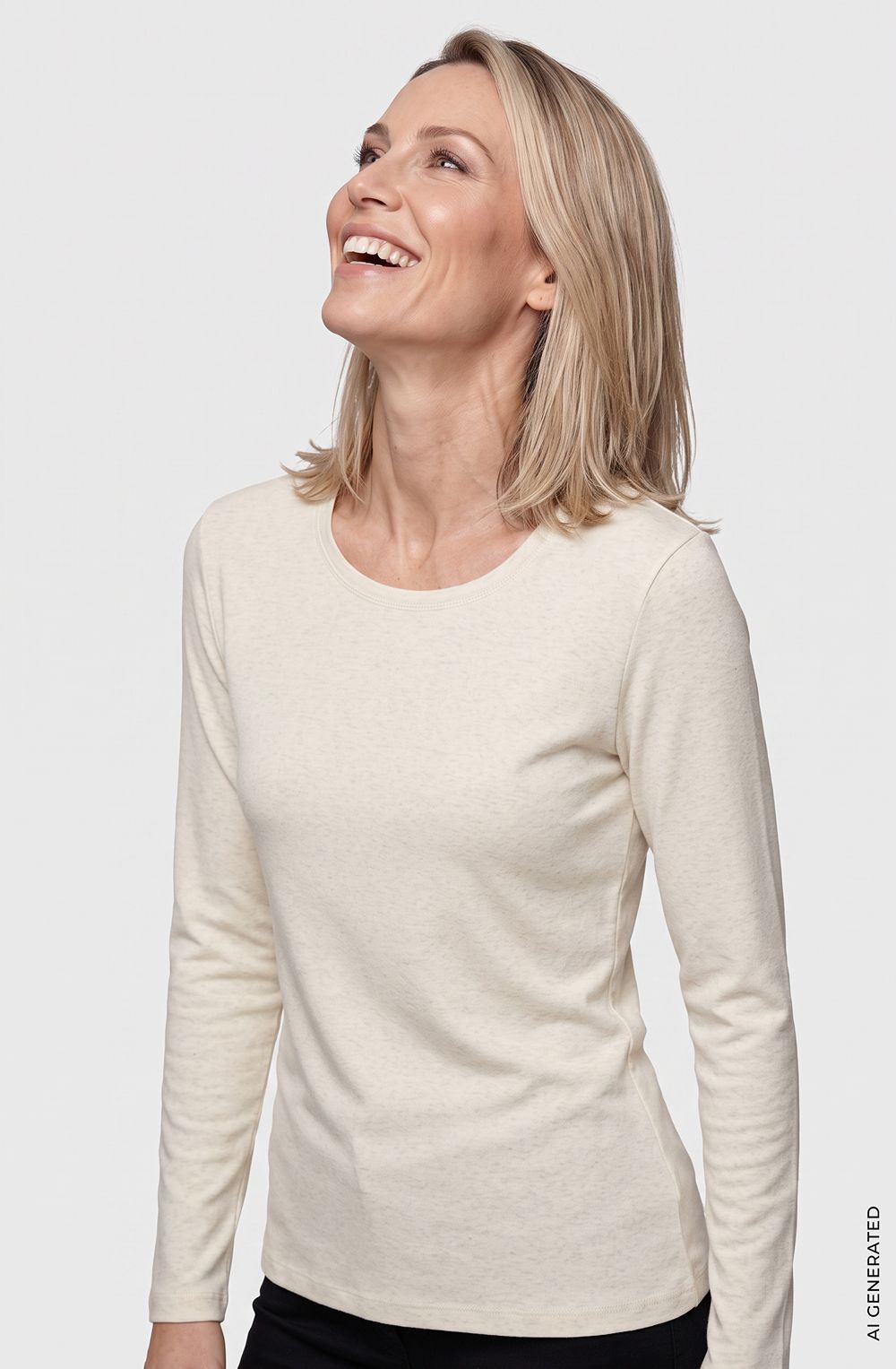 Almond Beige Long Sleeved Jersey Top