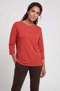 Sienna Red Square Red Stitch Top