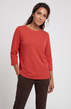 Sienna Red Square Red Stitch Top