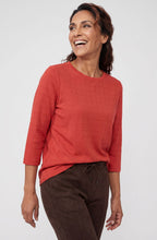 Sienna Red Square Red Stitch Top
