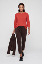 Sienna Red Square Red Stitch Top