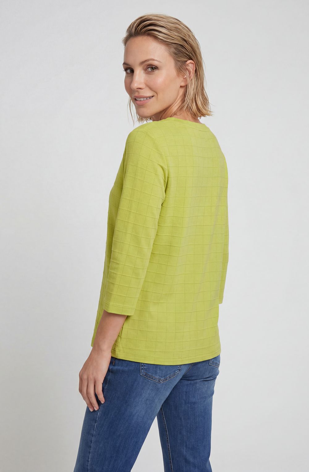 Wild Lime Square Stitch Top