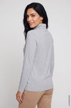 Pearl Grey Turtleneck Edda Jersey Top