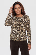 Coffee Bean Animal Print Jersey Blouse