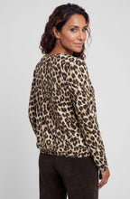 Coffee Bean Animal Print Jersey Blouse