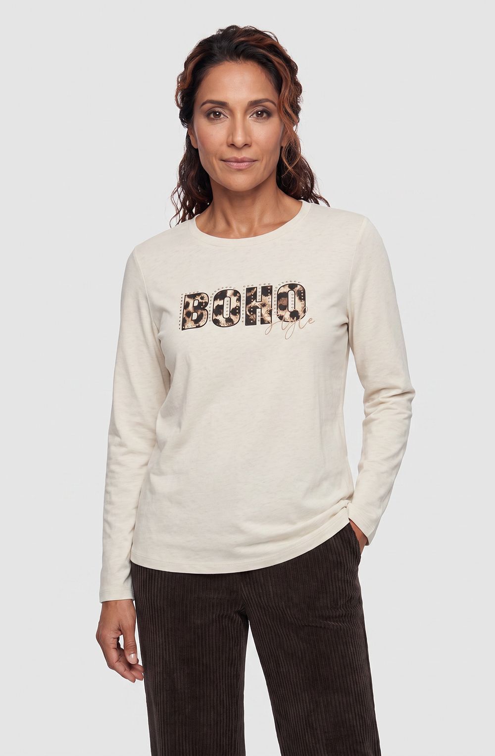 Almond Beige Boho Style Hannah Top