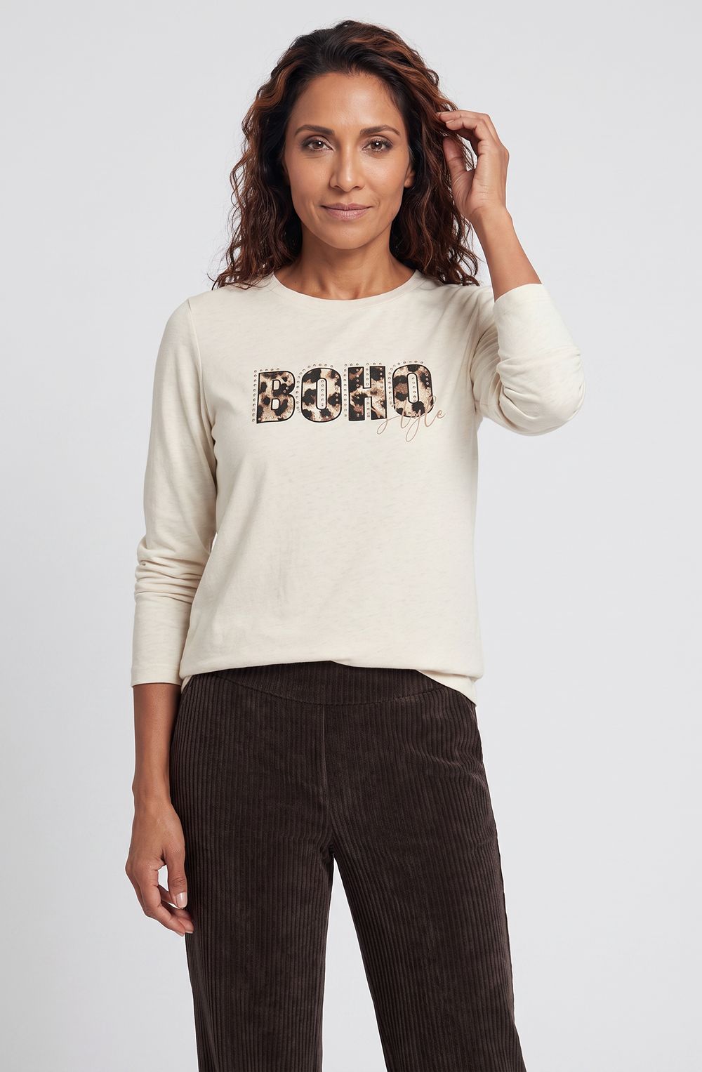 Almond Beige Boho Style Hannah Top