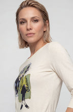 Almond Beige Modern Balance Placement Print Edda Top