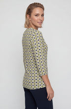 Moss Green and Lime Geometric Print Edda Top