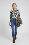 Moss Green Graphic Print Hannah Top