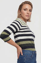 Moss Green and Navy Striped Hannah Top