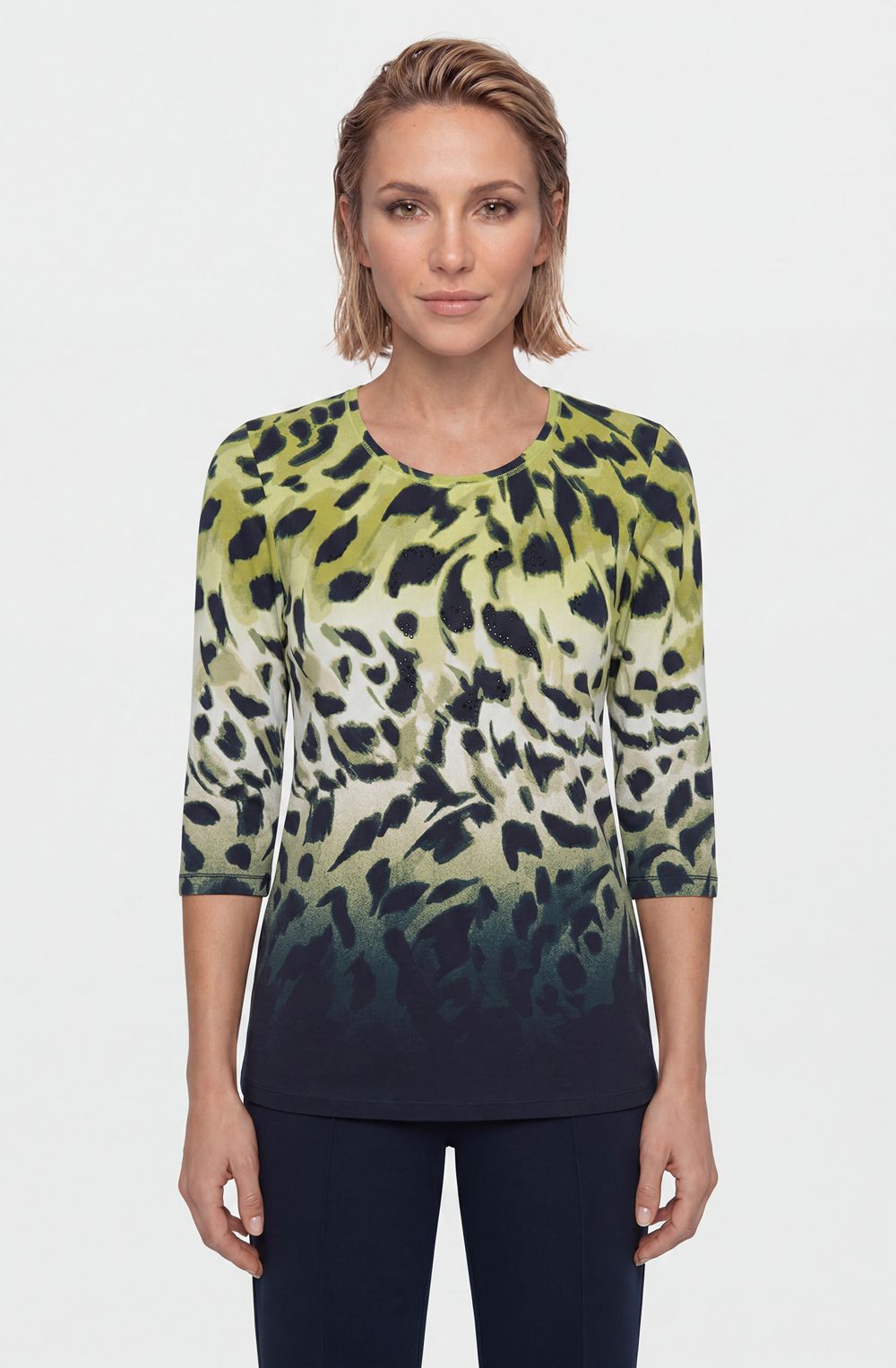 Wild Lime Animal Print Edda Top