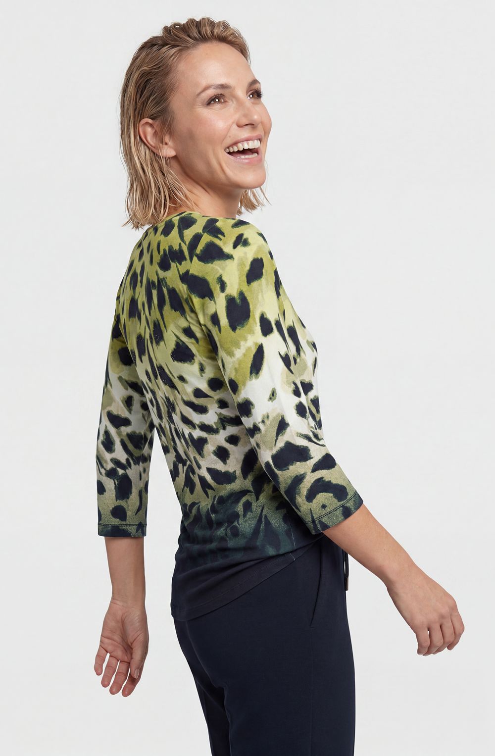 Wild Lime Animal Print Edda Top