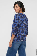 Cobalt Blue Print Fitted Hemline Clara Top