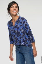 Cobalt Blue Print Fitted Hemline Clara Top