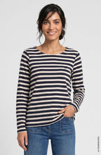 Ink Blue Striped Relaxed Fit Hannah Top