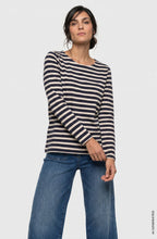 Ink Blue Striped Relaxed Fit Hannah Top