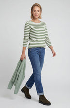 Moss Green Striped Relaxed Fit Hannah Top