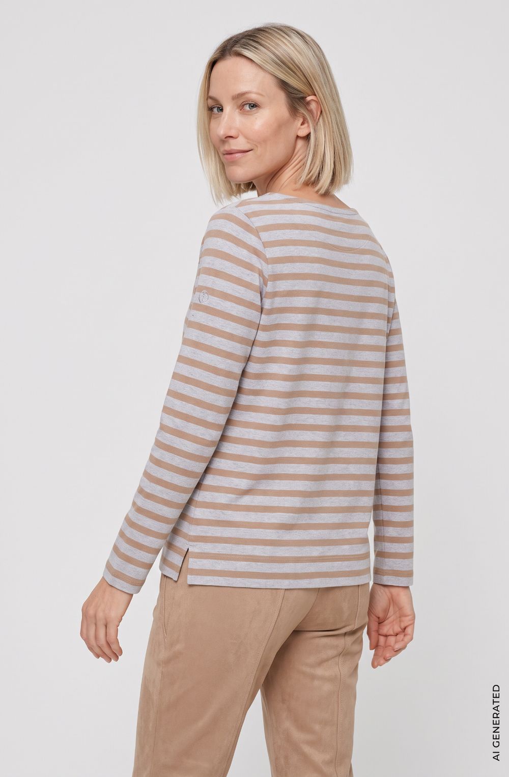 Hazelnut Striped Relaxed Fit Hannah Top