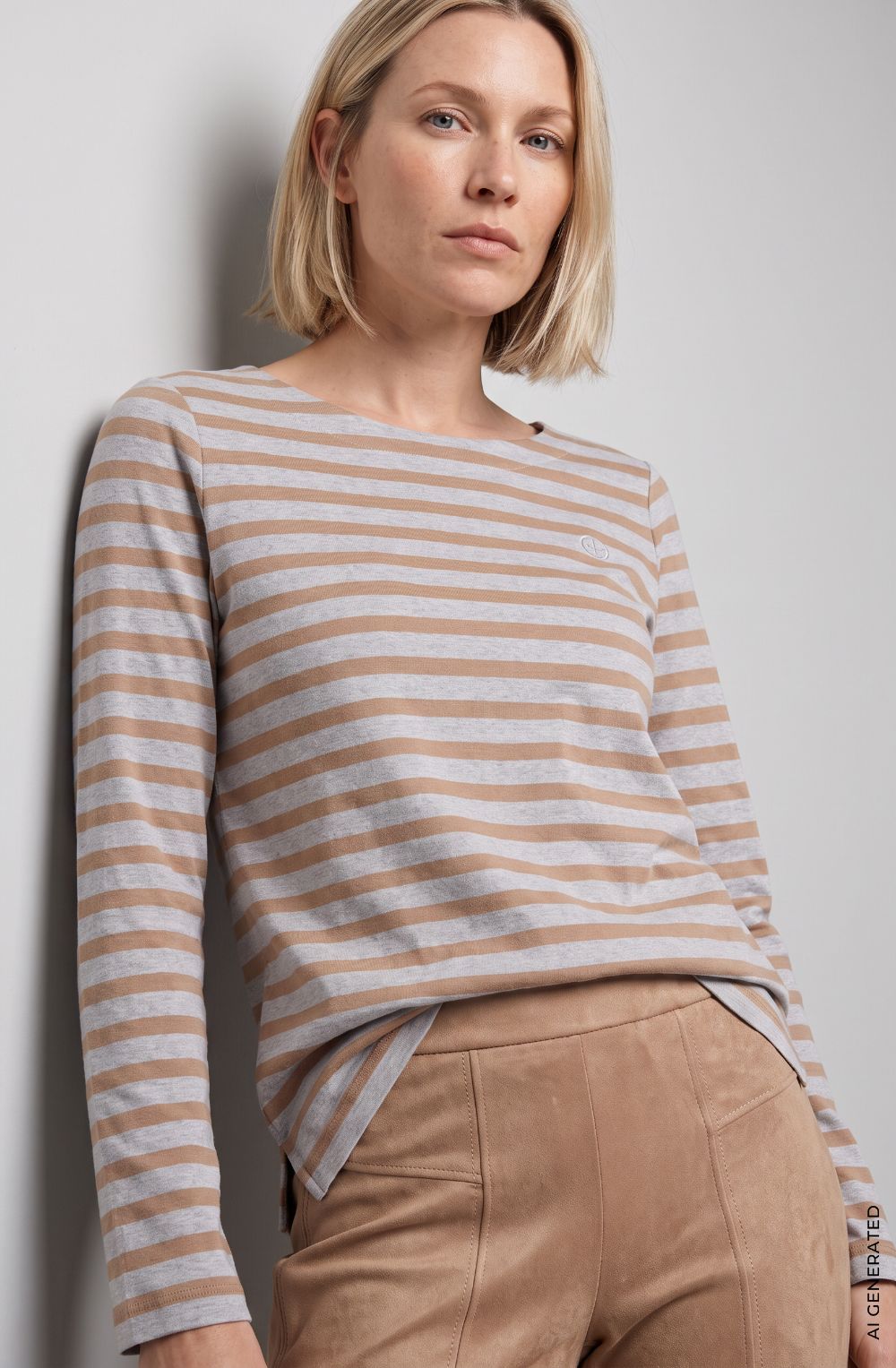 Hazelnut Striped Relaxed Fit Hannah Top