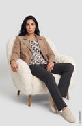 Almond Beige Abstract Design Top