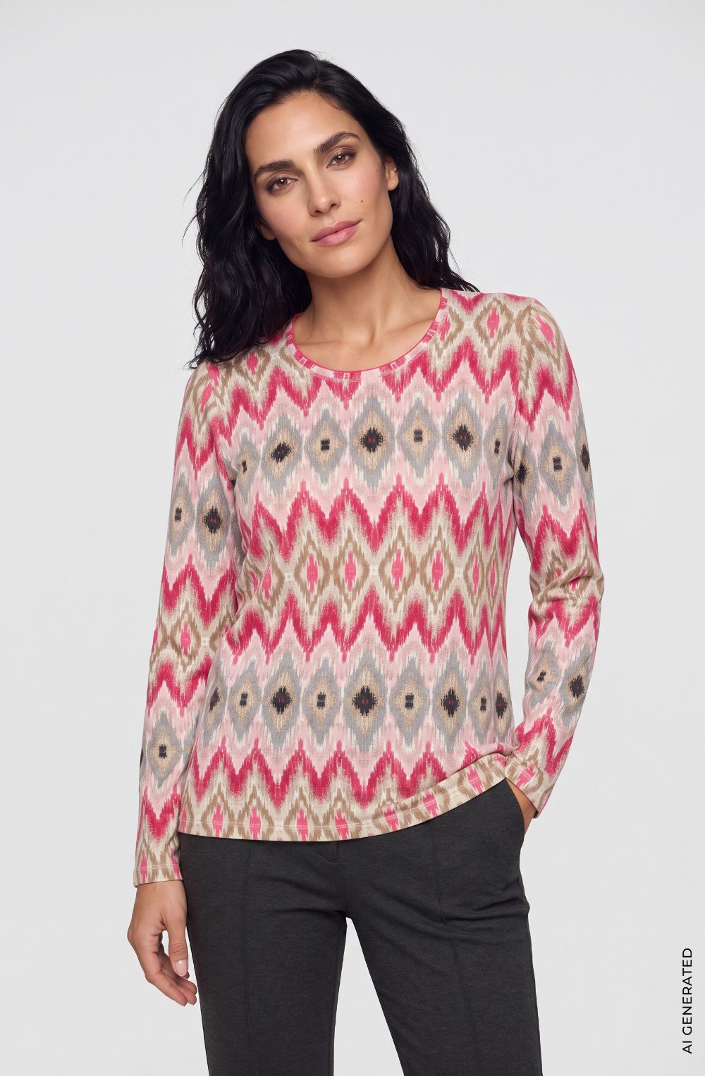Redberry Abstract Design Hannah Jersey Top