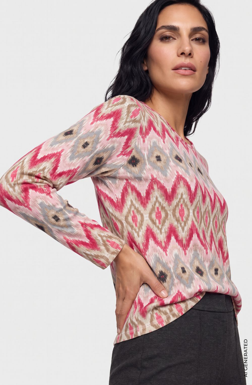 Redberry Abstract Design Hannah Jersey Top