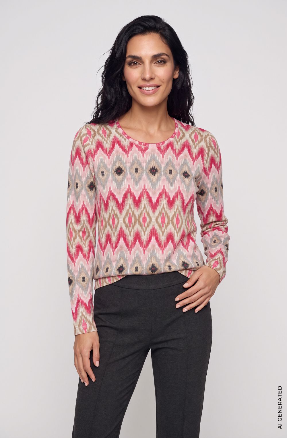 Redberry Abstract Design Hannah Jersey Top