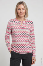 Redberry and Beige Peephole Neck Clara Top