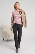 Redberry and Beige Peephole Neck Clara Top