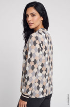 Almond Beige Abstract Print Top