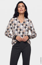 Almond Beige Abstract Print Top