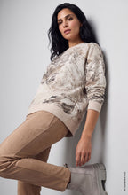 Almond Beige Abstract Design Lightweight Clara Sweatshirt
