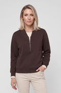 Coffee Bean Scuba Jersey Quarter Zip Sweatshirt