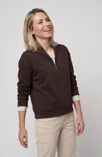 Coffee Bean Scuba Jersey Quarter Zip Sweatshirt