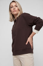 Coffee Bean Scuba Jersey Quarter Zip Sweatshirt
