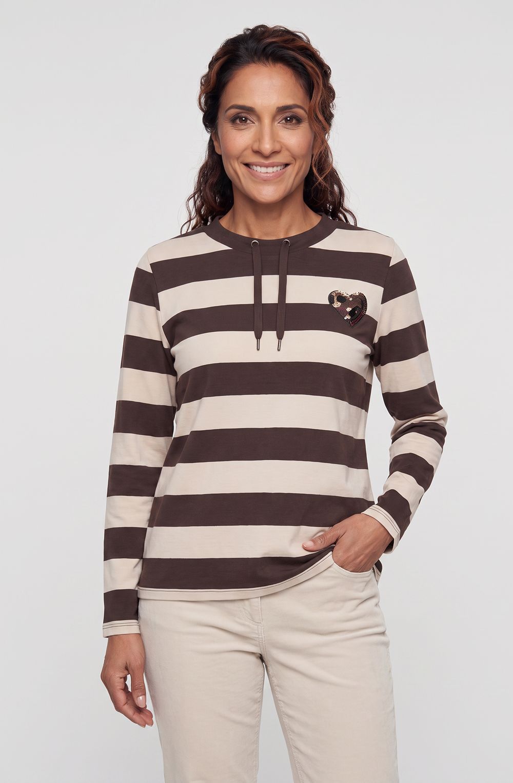 Coffee Bean Striped Henny Sweatshirt