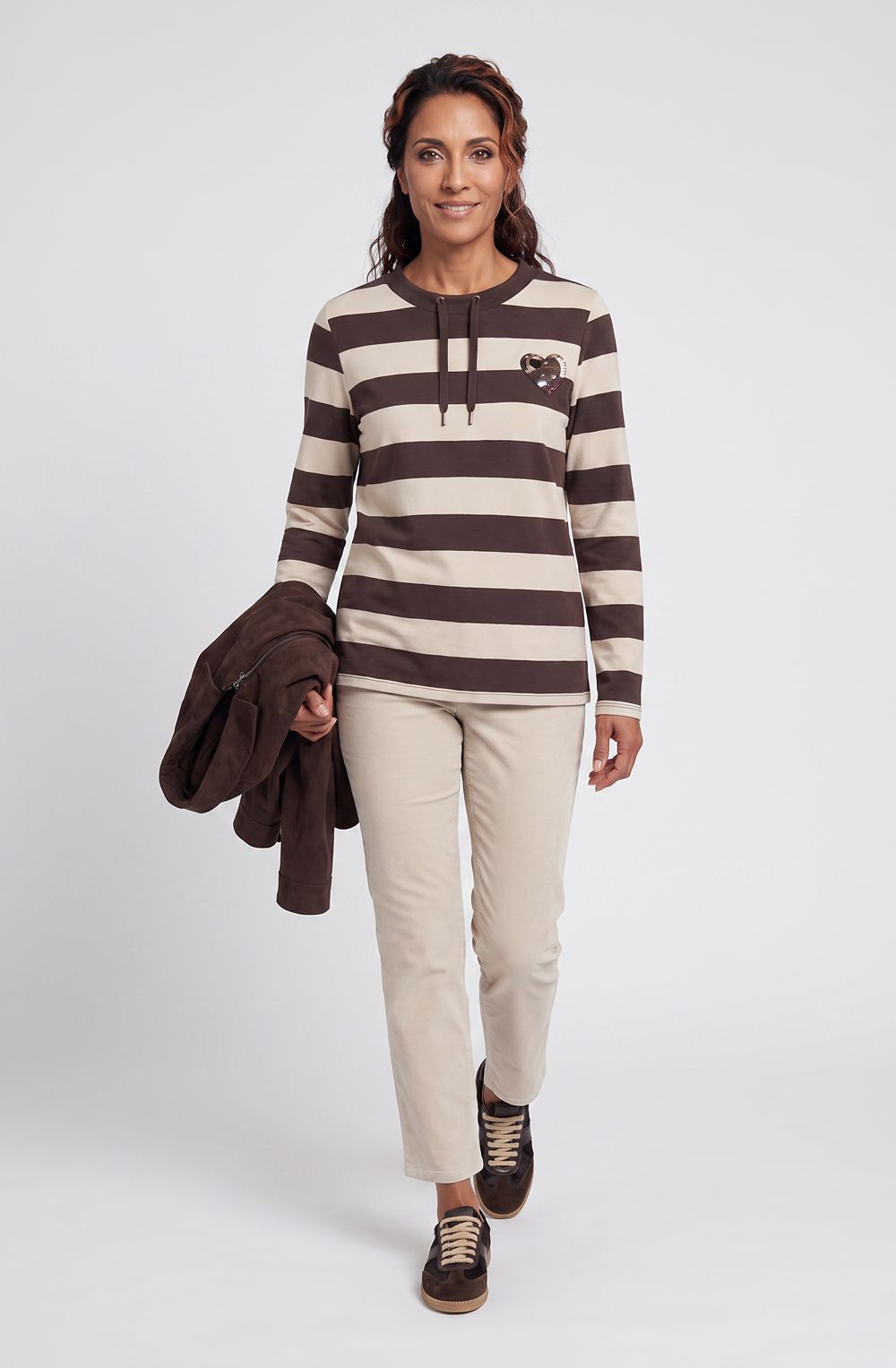 Coffee Bean Striped Henny Sweatshirt