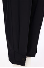 Black Drawstring Tapered Trousers