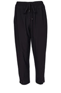 Black Drawstring Tapered Trousers