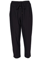 Black Drawstring Tapered Trousers